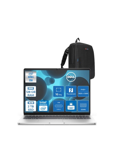 Dell Pro 16 PC16250-BTO105PCF39 Ultra 5 225U 128 GB 2 TB SSD 16" Free Dos Dizüstü Bilgisayar + Çanta