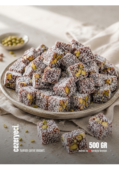 Cezeryeci Antep Fıstıklı Küp Cezerye 500 G