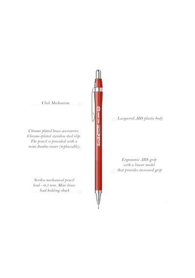 Office Simo Mekanik Kurşun Kalem Kırmızı 0.5 Mm -