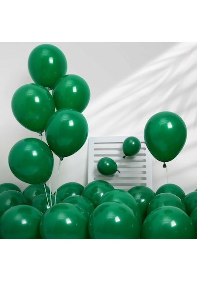 Pastel Balon Koyu Yeşil 10 Adet Çok Renkli