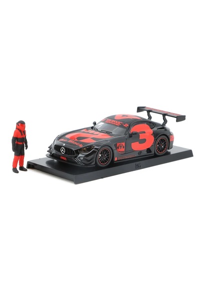 Tarmac Works Mercedes Amg Gt3 2018 4 With Container & Figure Red 1/64