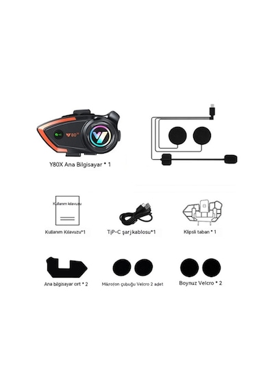 Motobir Y80-2X Bluetooth Intercom Seti