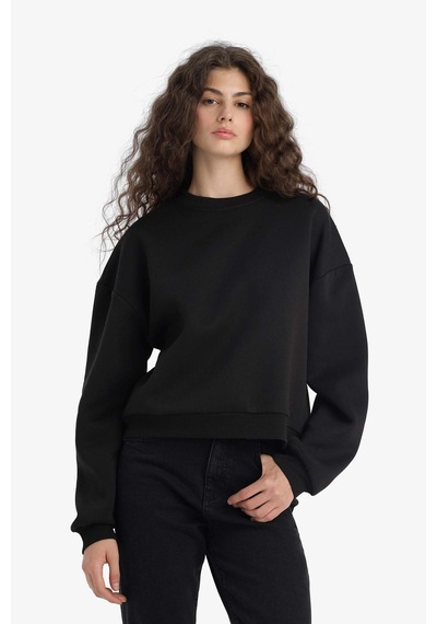 Defacto Siyah Kadın Sweatshirt D6645ax/bk81 Siyah
