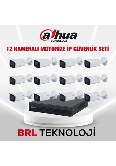 Dahua 12 Kameralı 2 Mp Motorize Ip Güvenlik Kamera Seti