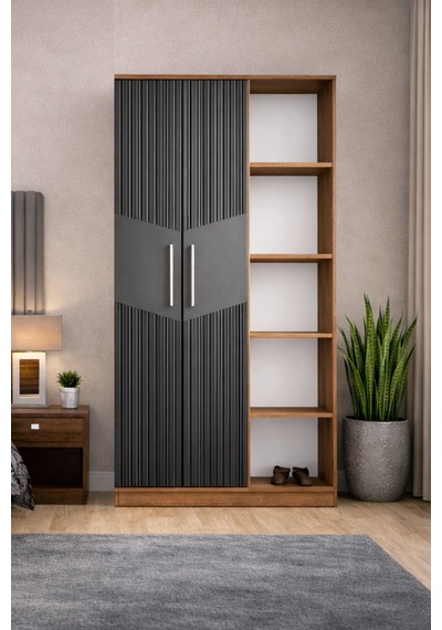 Karbon No.1 İki Kapaklı 6raflı Gardırop Çam-antrasit Atlantik Çam - Antrasit Karbon No.1 İki Kapaklı 6raflı Gardırop Çam-antrasit Atlantik Çam - Antrasit