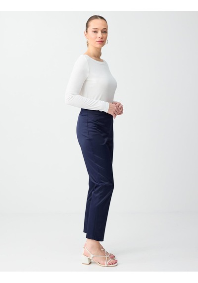 Jimmy Key Lacivert Yüksek Bel Normal Paça Dokuma Gabardin Pantolon 6sw185520494