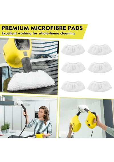 12 Adet Mikrofiber Bez Seti, Kärcher Buharlı Temizleyici Aksesuarları Easyfix Sc 2, Sc 3, Sc 4, Sc 5 İle Uyumlu, Makinede Yıkanabilir 4 Zemin Bezi Seti + 2 Zımpara Zemin Bezi + 6 El Başlığı