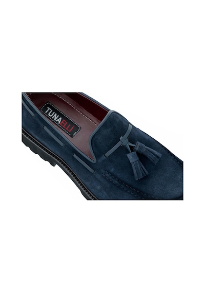 Tuna Hakiki Süet Deri Eva Taban Loafer Model Erkek Ayakkabı - 1641 Lacivert
