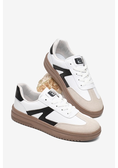 Tonny Black Rahat Kalıp Kauçuk Taban Bağcıklı Sneaker Kadın Beyaz Siyah Sneaker Tbtyldz005