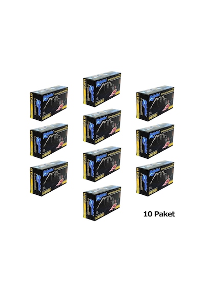 Dolphin Tek Kullanımlık Lateks Siyah Pudrasız Nitril Muayne Eldiveni Meidum - 100'lü 10 Paket