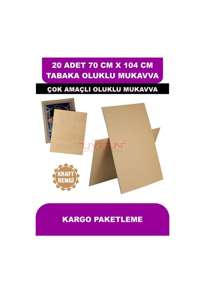 20 Adet 70cm X 104cm Baskısız Tabaka Oluklu Mukavva, Çocuk Etkinlik Kartonu, Maket Kartonu, Kargo Kartonu