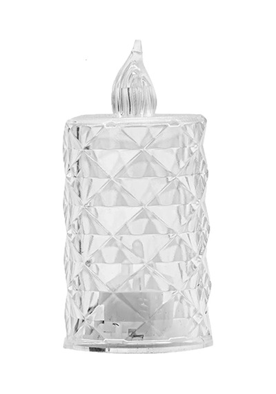 Hubrendy Çer Led Mum Şeffaf Kristal Led Mum Pilli Alevsiz Çay Mumu Düğün Doğum Günü Ortam Işığı Midi Diğer