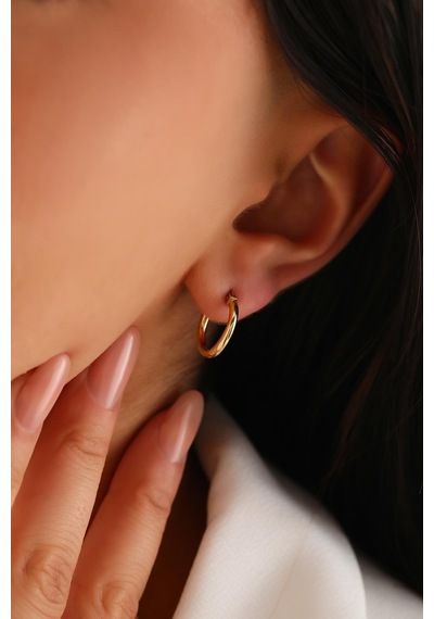 Sefa Gold 14 Ayar Altın Orta Boy Halka Küpe