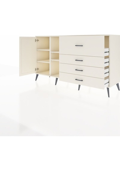 Kronos Konsol 4 Raflı 4 Çekmeceli Tek Kapaklı 176x59x99 Aytaşı-a Aytaşı-aytaşı