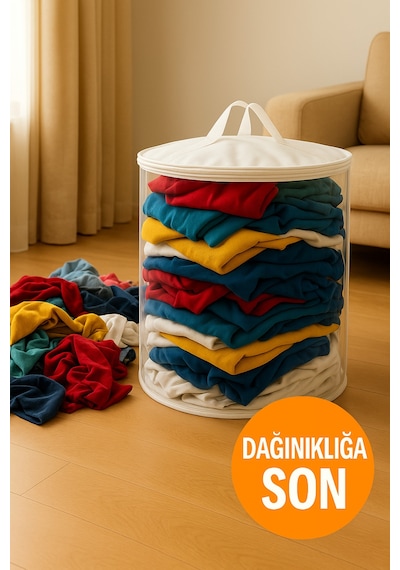 50x40 Silindir Hurç Büyük Boy, Kapaklı Ve Taşıma Saplı Diğer