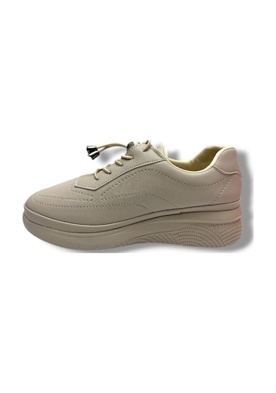 C-shoes 3428-26 Cilt Deri Anatomik Bağcıklı Kadın Comfort Ayakkabı 38-40 Bej