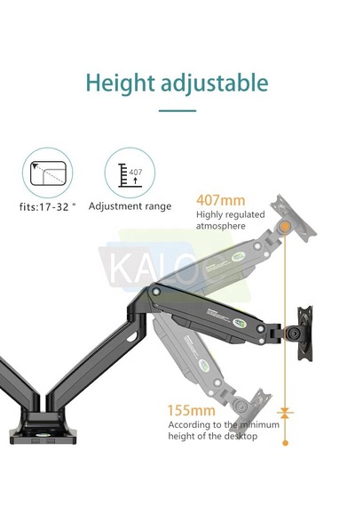 Ds110-2 ''17 -32" Aluminyum Monitör Tutucu Kol Amortisörlü Vesa