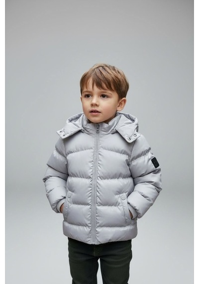 Benitto Kids Erkek Bebek Şişme Mont 51374 Gri
