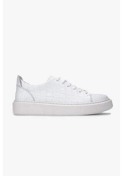 Valmenti Erkek Hakiki Deri Beyaz Sneakers 537 3467 Erk Ayk Sk24-25 Beyaz Kroko Beyaz