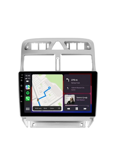 Peugeot 307 2001-2008 Android Multimedya Carplay Android Auto Navigasyon Kameralı 8gb Ram 64gb 9"
