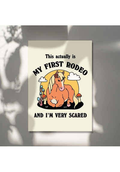 Kovboy Atı Söz Baskısı, İlk Rodeo Sözü Posteri, Retro Mantar Posterleri