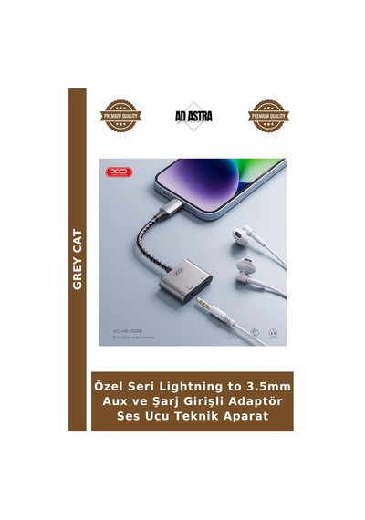 Özel Seri Lightning To 3.5mm Aux Ve Şarj Girişli Adaptör Ses Ucu Teknik Aparat