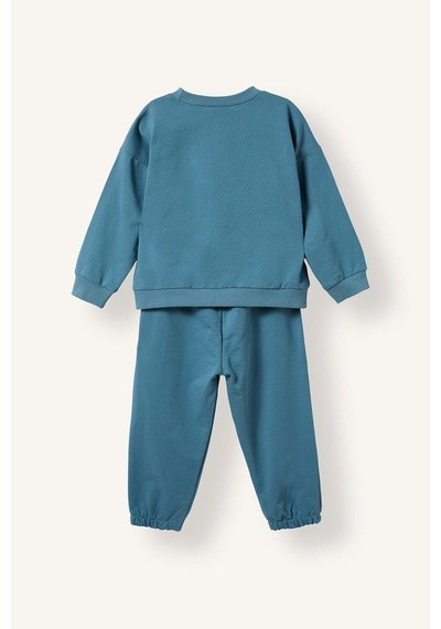 Defacto Bisiklet Yaka Sweatshirt Üst Elastik Bel Jogger Alt 2li Takım Erkek Bebek H5617a526aube536 Mavi-be536