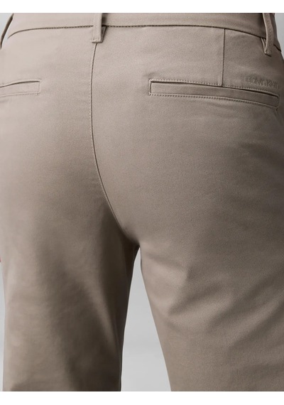 Calvin Klein Slım Refıned Cotton, Rak Bej Erkek Pantolon
