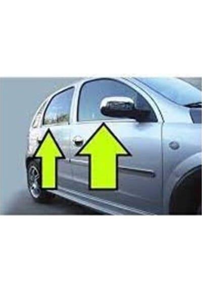 Opel Corsa C Kasa 2000-2005 Modeller Arası Krom Cam Çıtası 4 Parça Paslanmaz Çelik