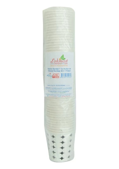 Karton Bardak 7 Oz Kullan At Çay Kahve Sıcak Kağıt Otomat Bardağı 50 Li 1 Paket