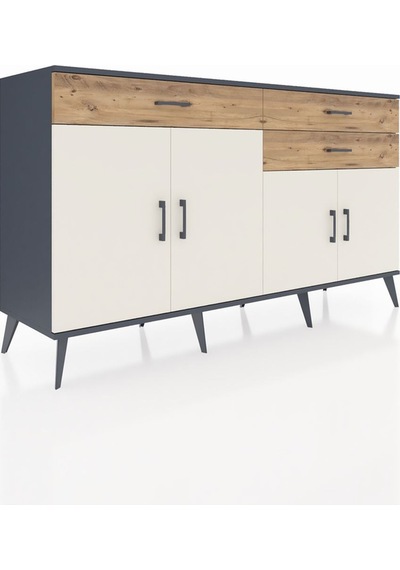 Hyperion Konsol 2 Raflı 3 Çekmeceli 4 Kapaklı 176x44x99 Antrasit- Antrasit-aytaşı/çam Hyperion Konsol 2 Raflı 3 Çekmeceli 4 Kapaklı 176x44x99 Antrasit- Antrasit-aytaşı/çam