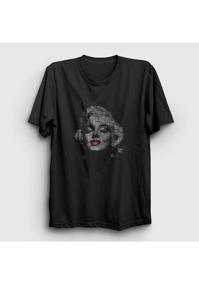 Presmono Unisex Face Marilyn Monroe T-shirt Siyah