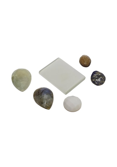 Kabaşon Kesim Kuvars Doğal Taş 24,1 Gram Lot 18 renkli