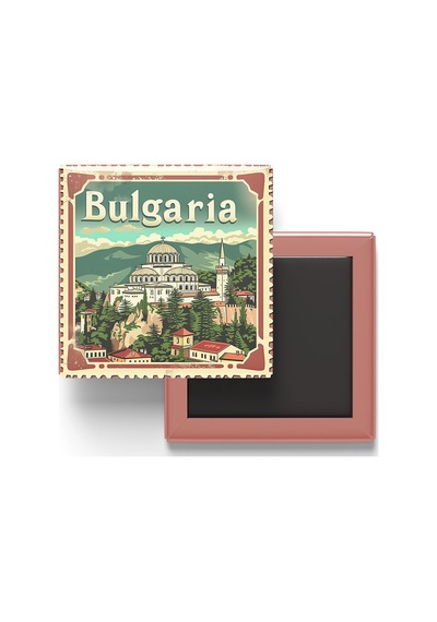 9x9 Cm Buzdolap Magnetleri - Bulgaristan - Bulgaria - 2'li Pul Temalı Set
