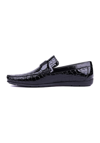 Fosco - Hakiki Deri Siyah Croco Erkek Loafer - 2094 -1506