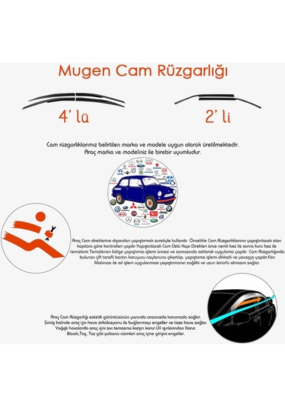 Sunplex SP-S-82 Hyundai ix35 2010-2015 Cam Rüzgarlığı 4'Lü