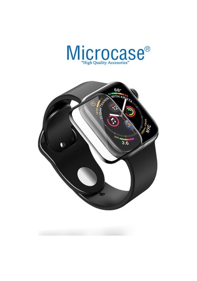 Apple Uyumlu  Watch Seri 6 44 Mm Tam Kaplayan Kavisli 3D Pet Film Siyah (473995197)