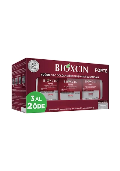 Bioxcin Forte Dökülen Saçlar İçin Dökülme Karşıtı Bitkisel Özlü Şampuan 3x300 Ml Tüm Saçlar