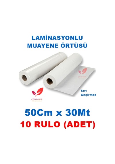 Laminasyonlu Muayene Masa Sedye Örtüsü 50 CM x 30 M 10 Rulo