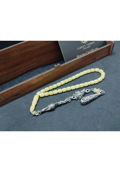 475 Ayar Gümüş Püsküllü 4 Parmak Küçük Boy Kalingrad White Amber Açık Gri 07140213