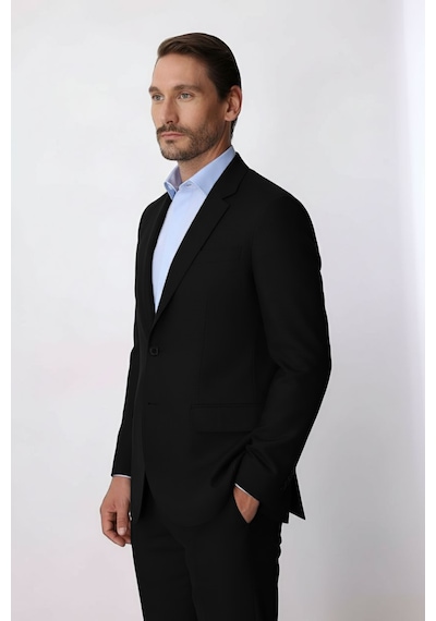 İgs Erkek Siyah Regular Fit Klasik Takım Elbise-23996