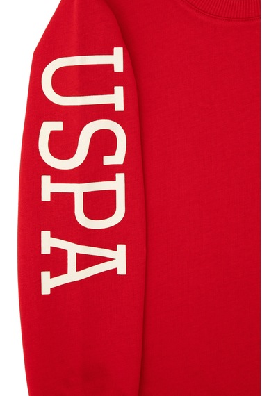 U.S. Polo Assn. Erkek Çocuk Kırmızı Basic Bisiklet Yaka Sweatshirt 50313831-VR171