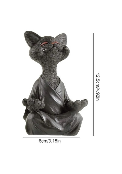 Dekoratif Yoga Yapan Kedi Biblo Meditasyon Kedi Heykeli Ev Dekoru