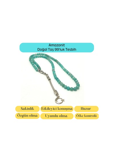 Yıldız Doğal Taş Amazonit 6mm 99luk Doğal Taş Tesbih