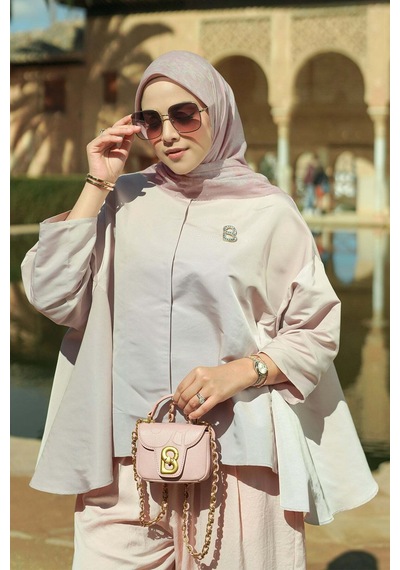 Buttonscarves Granada Piliseli Şal - Pink Mist Pembe