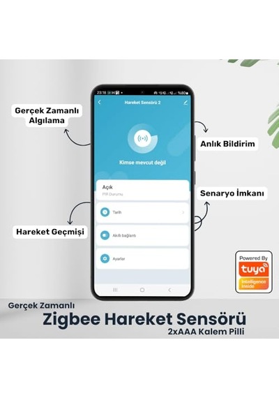 Zigbee Hareket Sensörü Tuya - Smart Life, Zigbee2mqtt Uyumlu