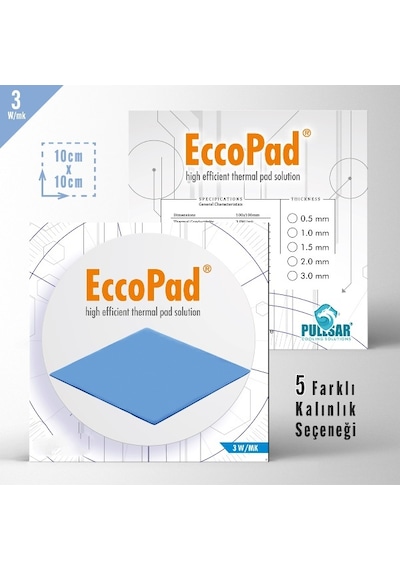 Pullsar Eccopad Thermal Pad 100 x 100 x 3.0 Mm 3.0 W/M x K