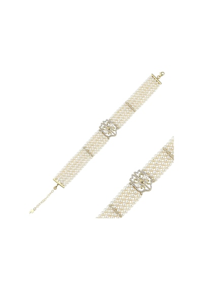 4,5 Mm Lale Motif Dört Sıralı Doğal İnci Bileklik 21 / Rose Rose Pembe Altın