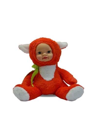 Bebek Yüzlü Sevimli Tilki Peluş Oyuncak 35 Cm Kızıl Renkli
