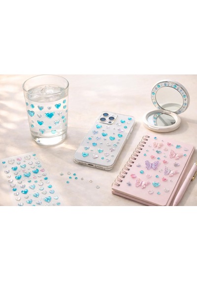 3d Taş Sticker Pembe Saç, Yüz, Tırnak, Makyaj, Telefon, Ayakkabı Ve Dekorasyon İçin Işıltılı Parlak Süs Taşı Kendinden Yapışkanlı